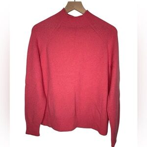 J.Crew Women's Merino Wool Alpaca Blend Pink Coral Raglan Knit Sweater- Small